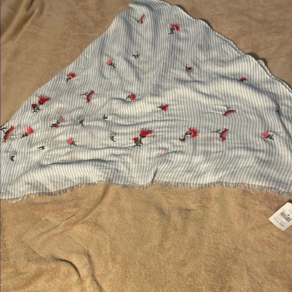 J Jill Striped Floral Scarf